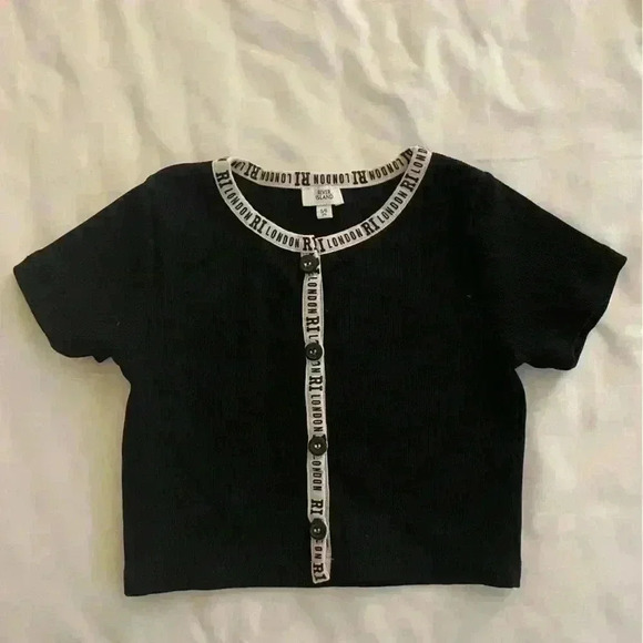River Island Girls Kids 5-6 Years Matching Short Set Black - Picture 3 of 6